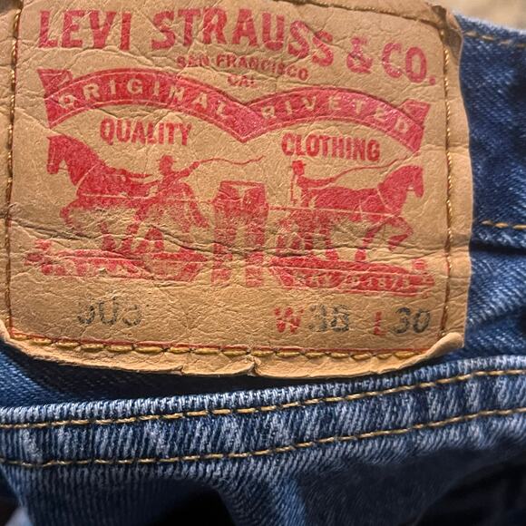 Levi's 505 Mens 38x30 Straight Fit Stonewash Blue Denim‎ Jeans Medium Wash - Picture 8 of 8